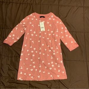 George Pink 3/4 Sleeve 2 Front Pocket Girls 4-5 Swans Dots